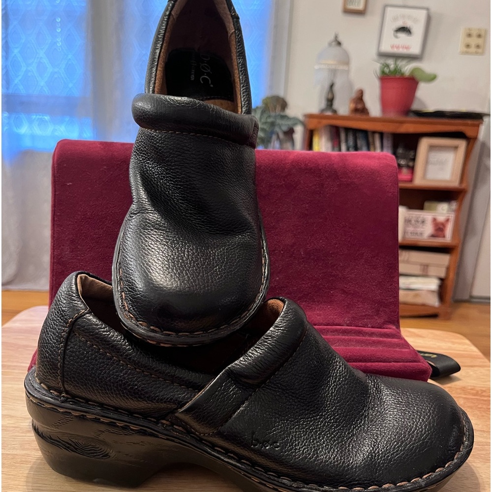 B.O.C. “Peggy” leather clogs